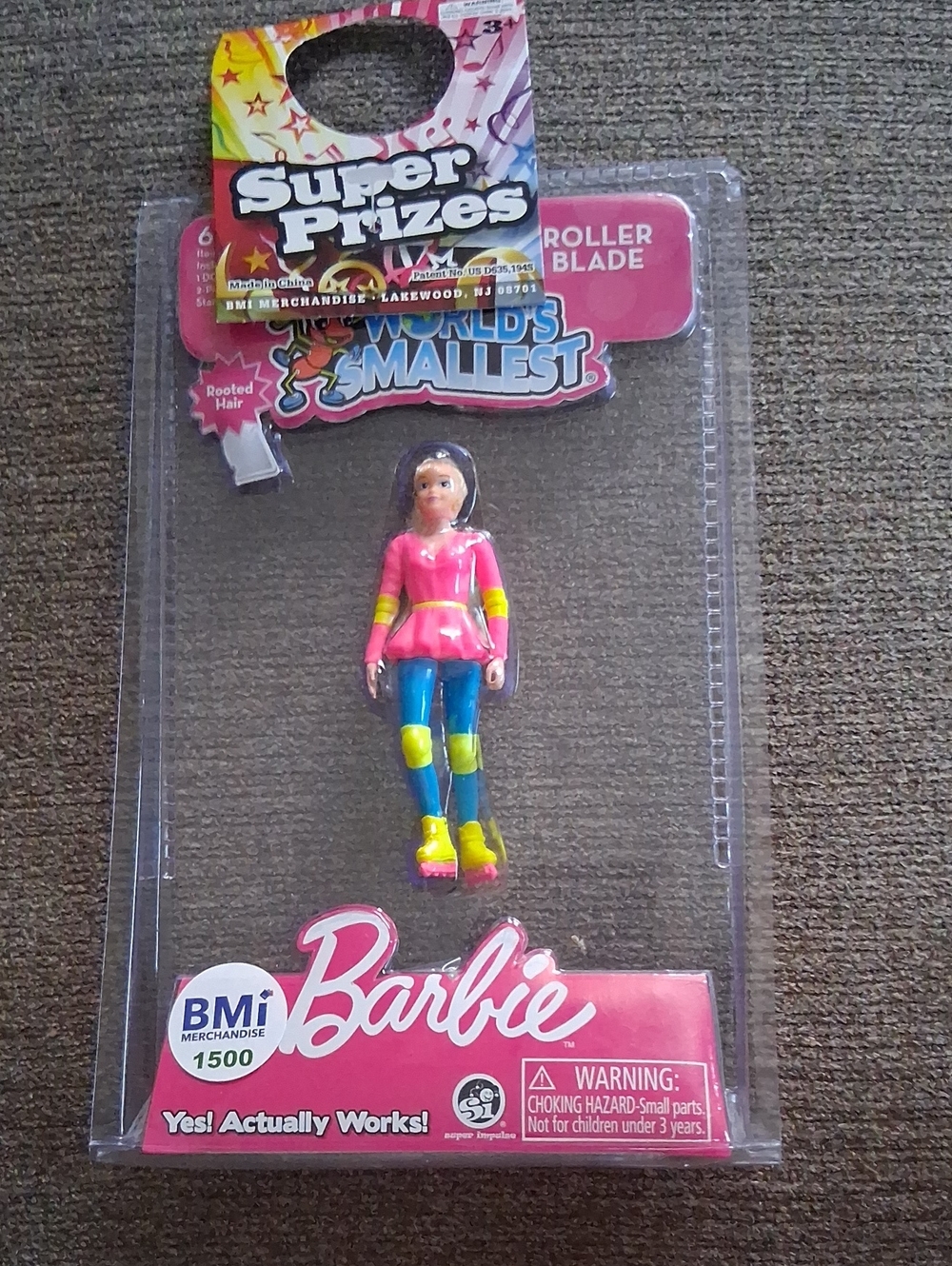 Barbie Rollerblade Figure in Pink, Blue and Yellow